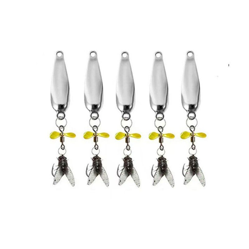 Metal Propeller Fishing Lure for Catching Fish, Fly Spinning Propellers Metals Sequins Bait for Catching Fish, Fishhook Good Toughness and Piercing, 3D Bionic Bait with Floating Rotating Tail - Image 1